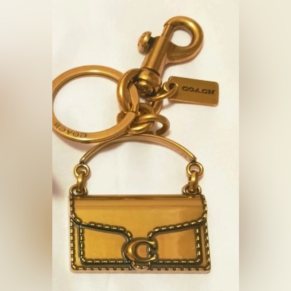 COACH Gold Mini Purse Keychain Charm